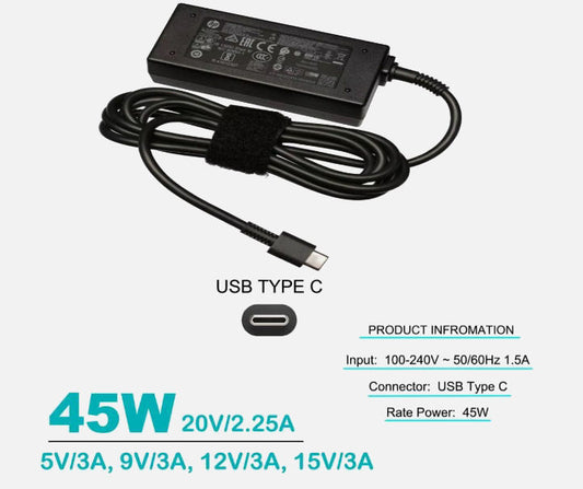 HP Charger 45w Type c