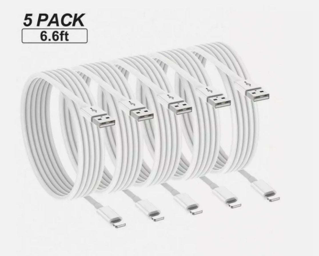 5 x Genuine Apple iPhone USB Lightning Data Charging Cable for iPhone, iPad 1M