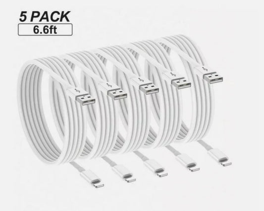 5 x Genuine Apple iPhone USB Lightning Data Charging Cable for iPhone, iPad 1M