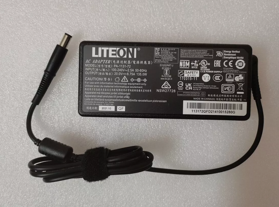 Lite-on Charger 20v - 6.75a 135w PA-1131-72 HP PIN 7.4mm * 4.0mm
