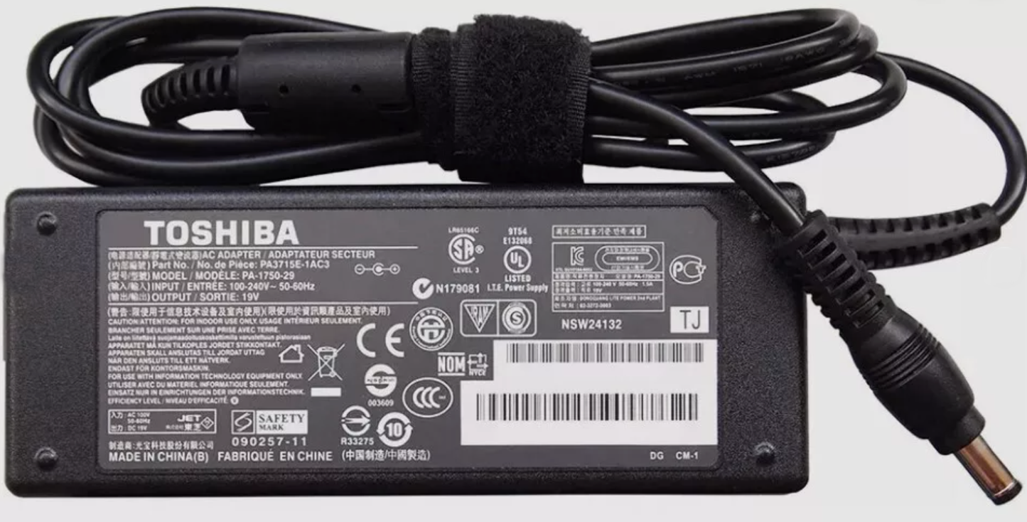 GENUINE TOSHIBA 19V 6.32A 120W AC POWER SUPPLY CHARGER & UK PLUG