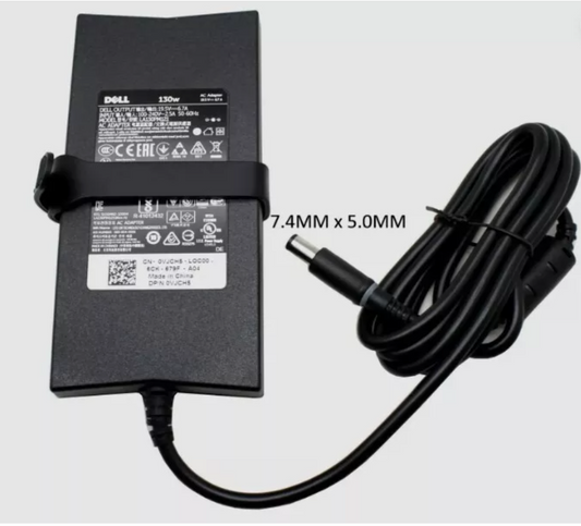 Genuine Dell Slim-Line 19.5V 6.7A 130W 7.4mm Laptop Adapter Charger + Power lead