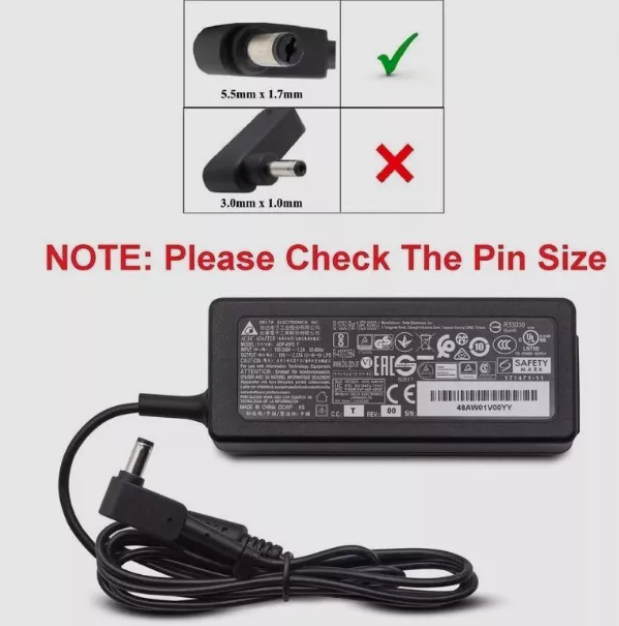 Acer Original Power Supply Charger 19V 2.37A (45W) 5.5mm * 1.7mm