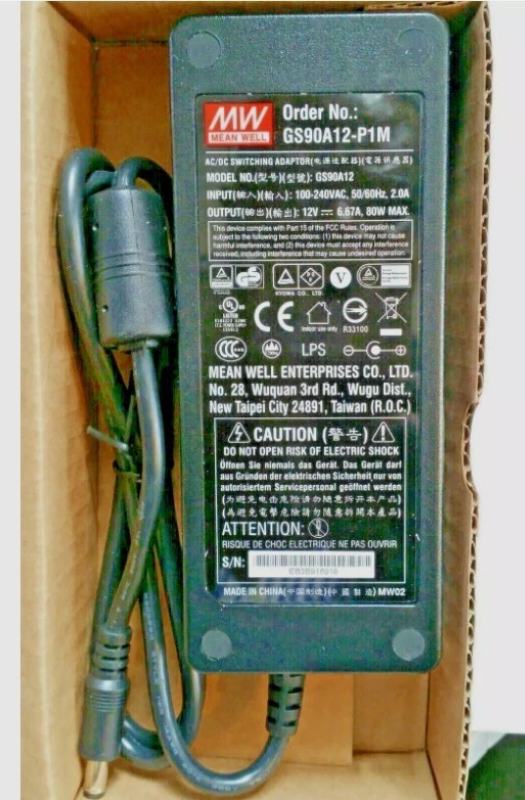 Mean Well Bench PSU 12V 6.67A 80W Medical Grade EN60601-1 GSM90B12-P1M