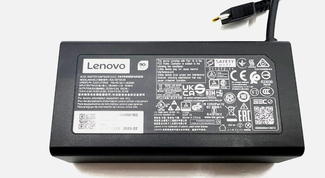Lenovo 100W USB-C Type C Laptop Charger + With Power Lead