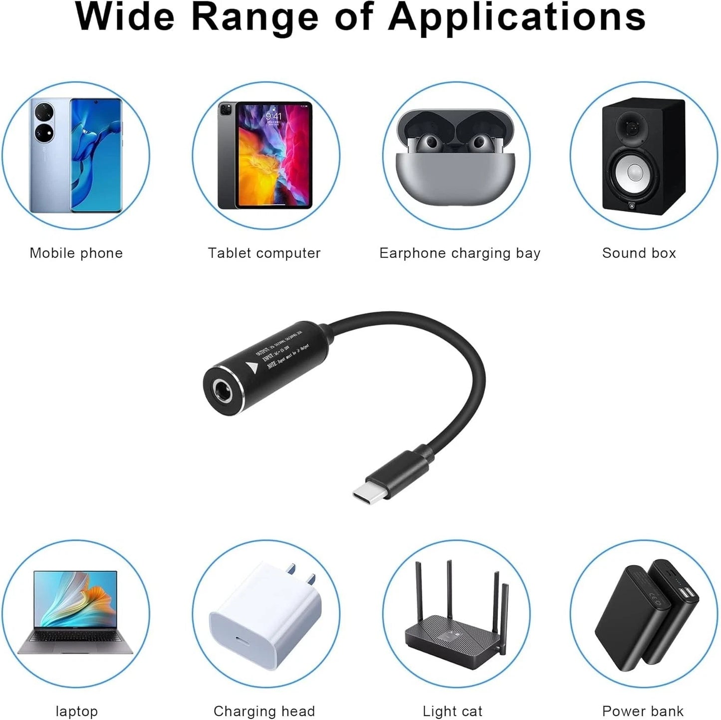 New PD 65W 4.5mm * 3.0mm Female to Type-C Male Power Adapter
