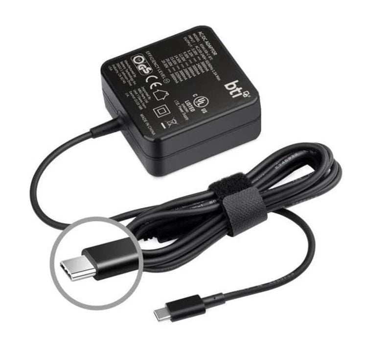65W USB-C power adapter Bti Type C + Power Lead