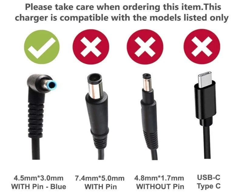 AcBel LAPTOP ADAPTER CHARGER BLUE PIN PLUG 3.33A 19.5V 65W + Power Lead