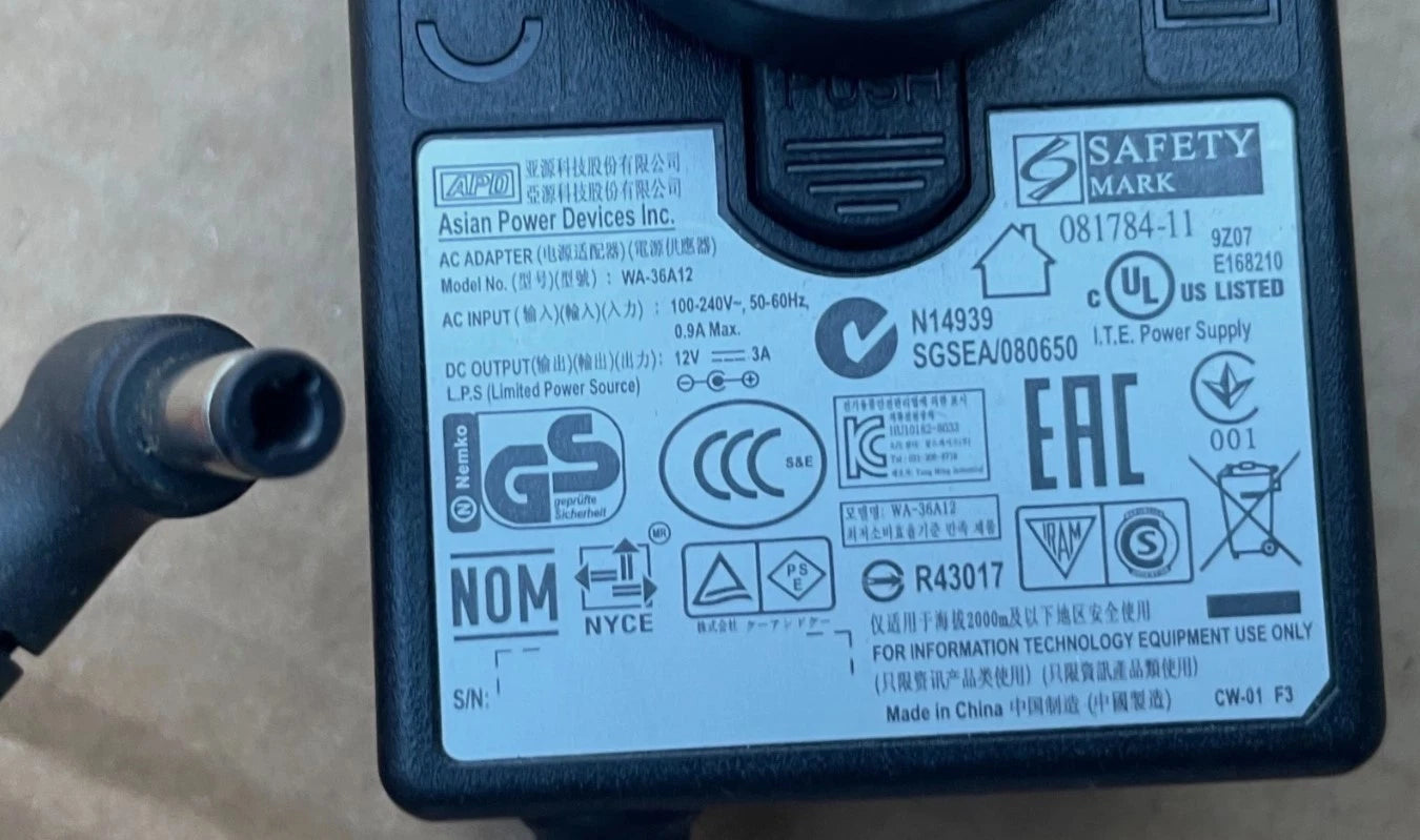 APD 36W WA-30B12 12v 2.5A Power Supply Mains Adapter PSU