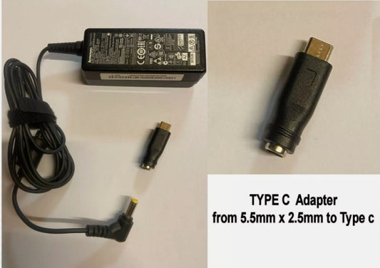 5.5mm x 2.5mm Lenovo  Laptop Charger To Type C Connector DC To Type C Adapter