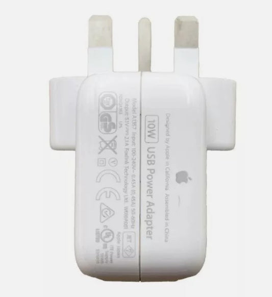 Genuine Apple 10W USB iPad & iPhone Adapter Charger With Plug A1357