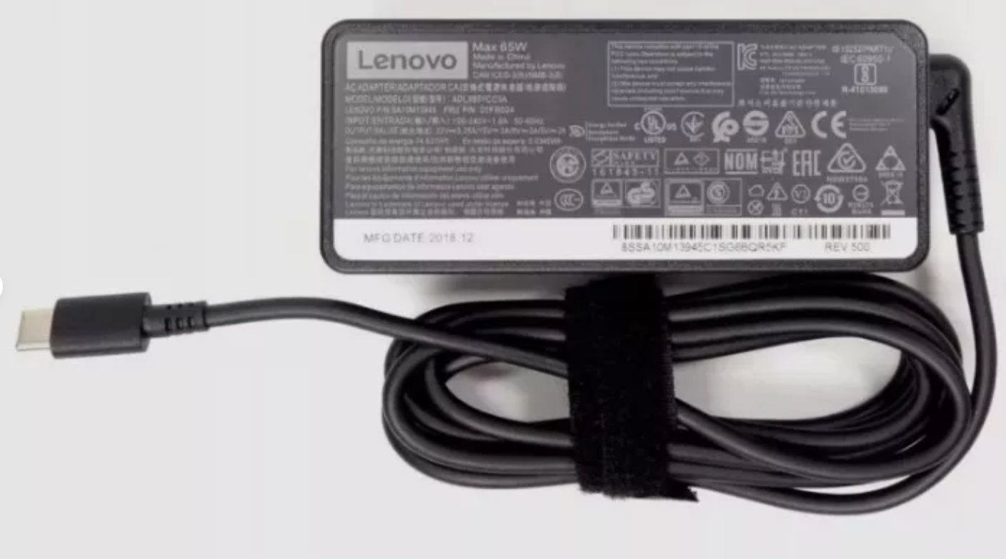 Genuine Lenovo 65W USB C Type C Charger With Power lead