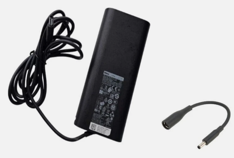 Original DELL 90W 19.5V 4.62A  CHARGER WITH ADAPTER  (SMALL PIN) 4.5mm * 3mm