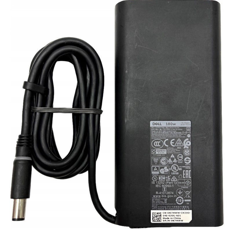 Genuine Dell 180W XPS Latitude Precision Charger 19.5V - 9.23A With Power Lead