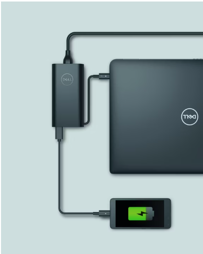 Share Genuine Original DELL Charger Type-C Power Supply AC Adapter 90W (With USB Port)