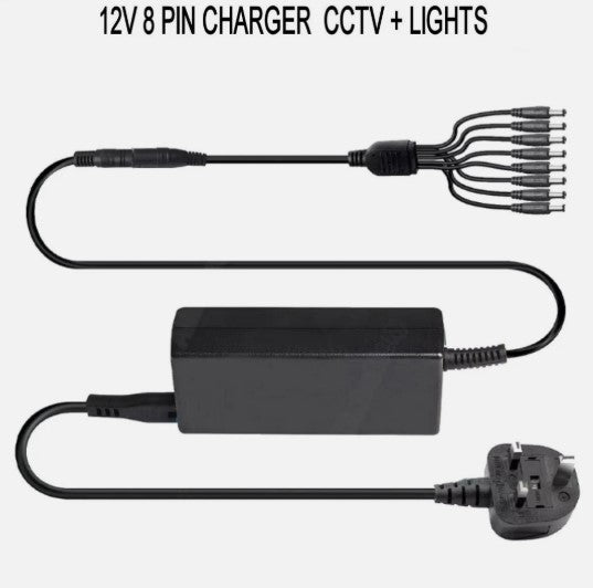 12v Power Supply Unit, 8 Tail for CCTV Camera Installation 6.67A  5.5mm