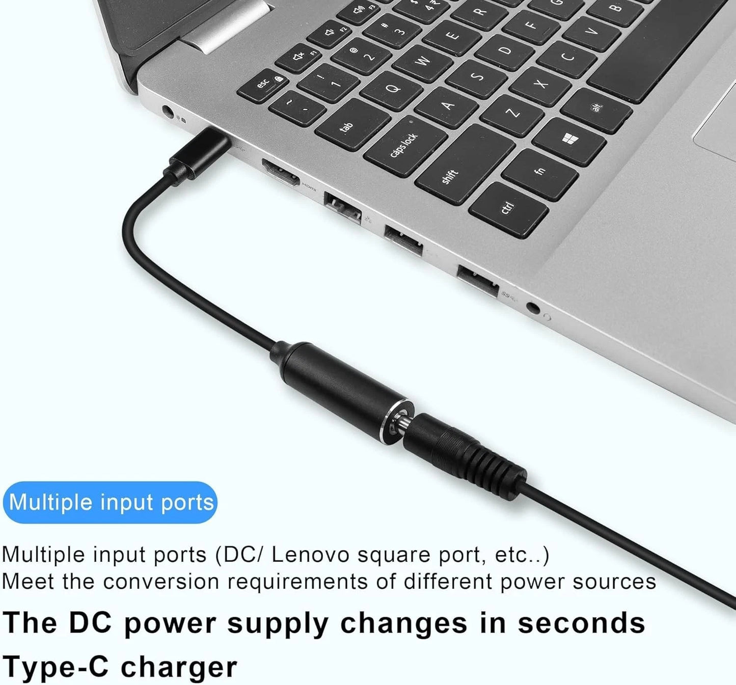 New PD 65W 4.5mm * 3.0mm Female to Type-C Male Power Adapter