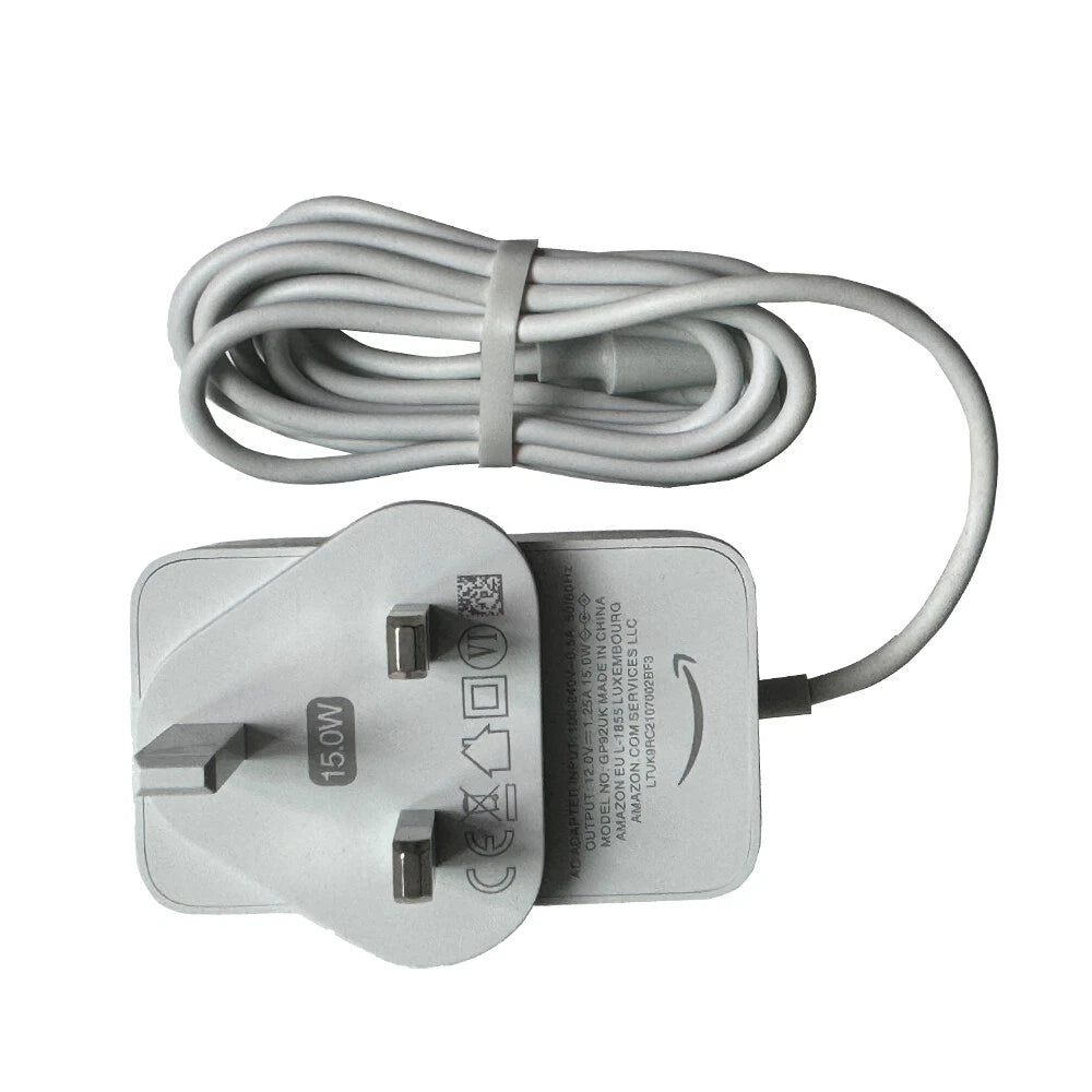 Genuine Amazon UK AC Power Adaptor 15W for Echo Spot Echo Dot (3rd Gen) White