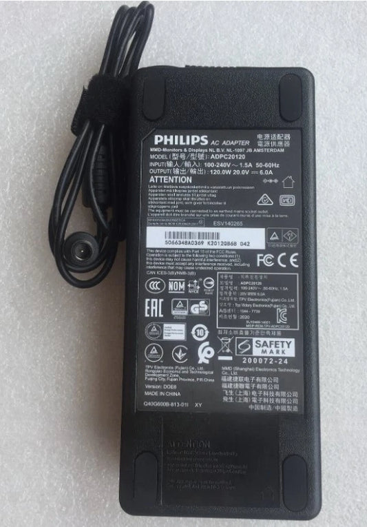 Original Philips AC Adapter ADPC20120 20V 6.0A Power Supply Charger 7.4mm*5.0mm
