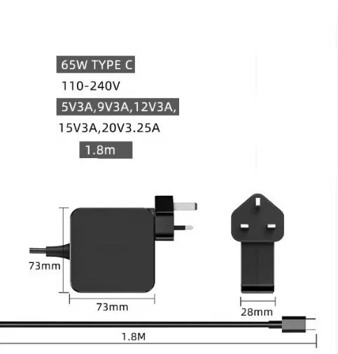 (NEW) 65W USB C Type C Charger for DELL ,HP, ASUS ,Lenovo, Acer & More