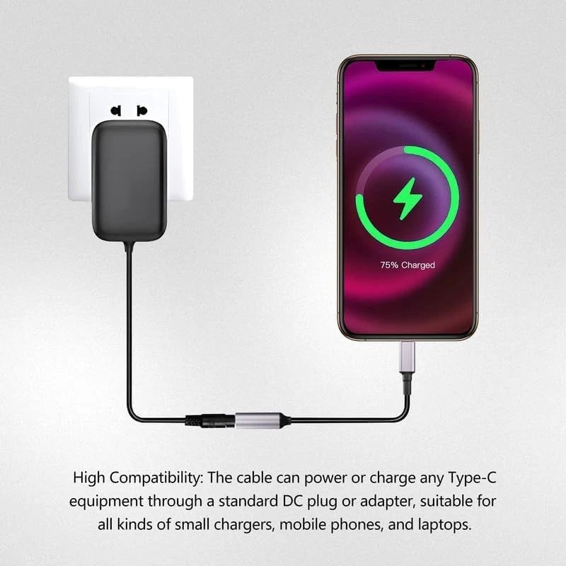 New PD 65W 4.5mm * 3.0mm Female to Type-C Male Power Adapter