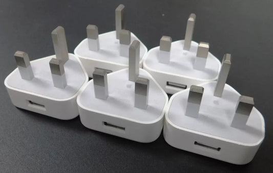 5 X Original Apple Plug MD812B/C 5W USB Power Adapter for iPhone/iPod - White