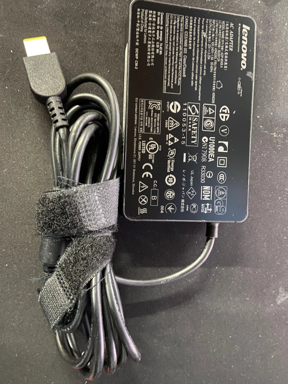 Original Lenovo Charger 20V - 3.25A - 65W Rectangle Tip