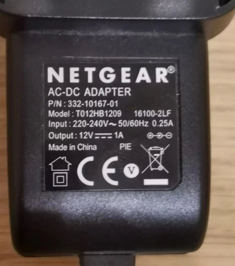 12V 1A T012HB1209 NETGEAR AC-DC Adapter CHARGER PLUG