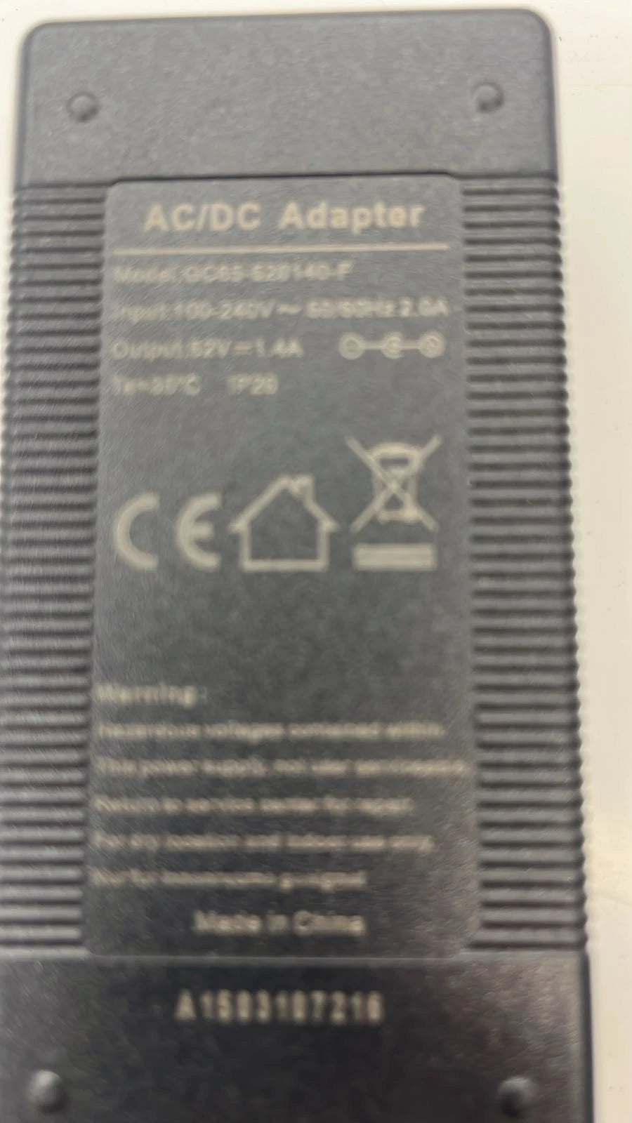 GC65-520140-F 52V 1.25A Power Supply For E-Bikes / Scooters