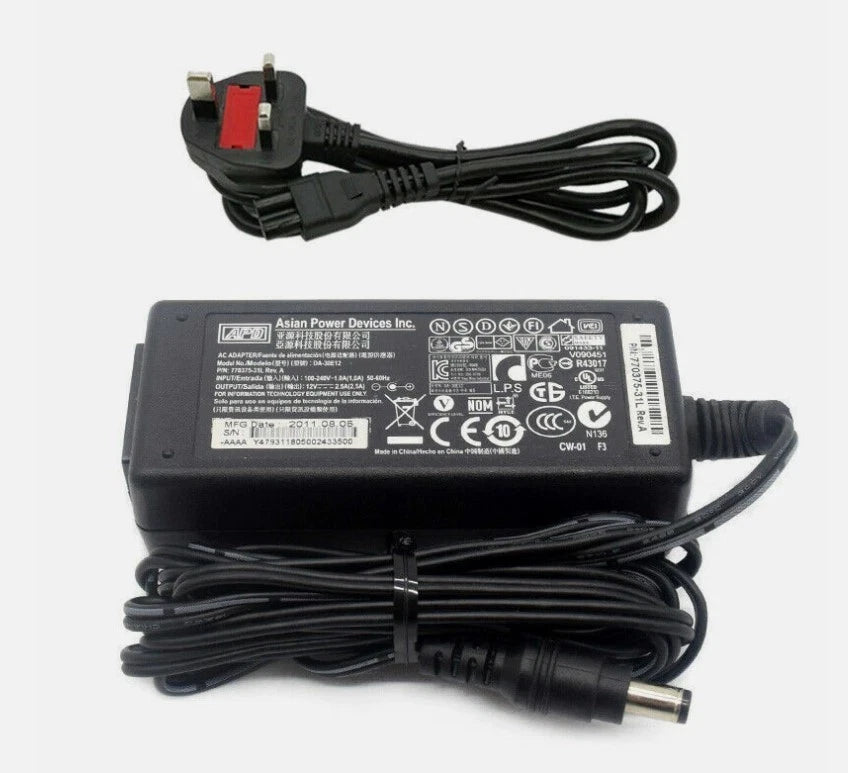 Genuine APD Power supply AC Adapter charger DA-30E12 19V 2.5A 5.5 X 1.7mm