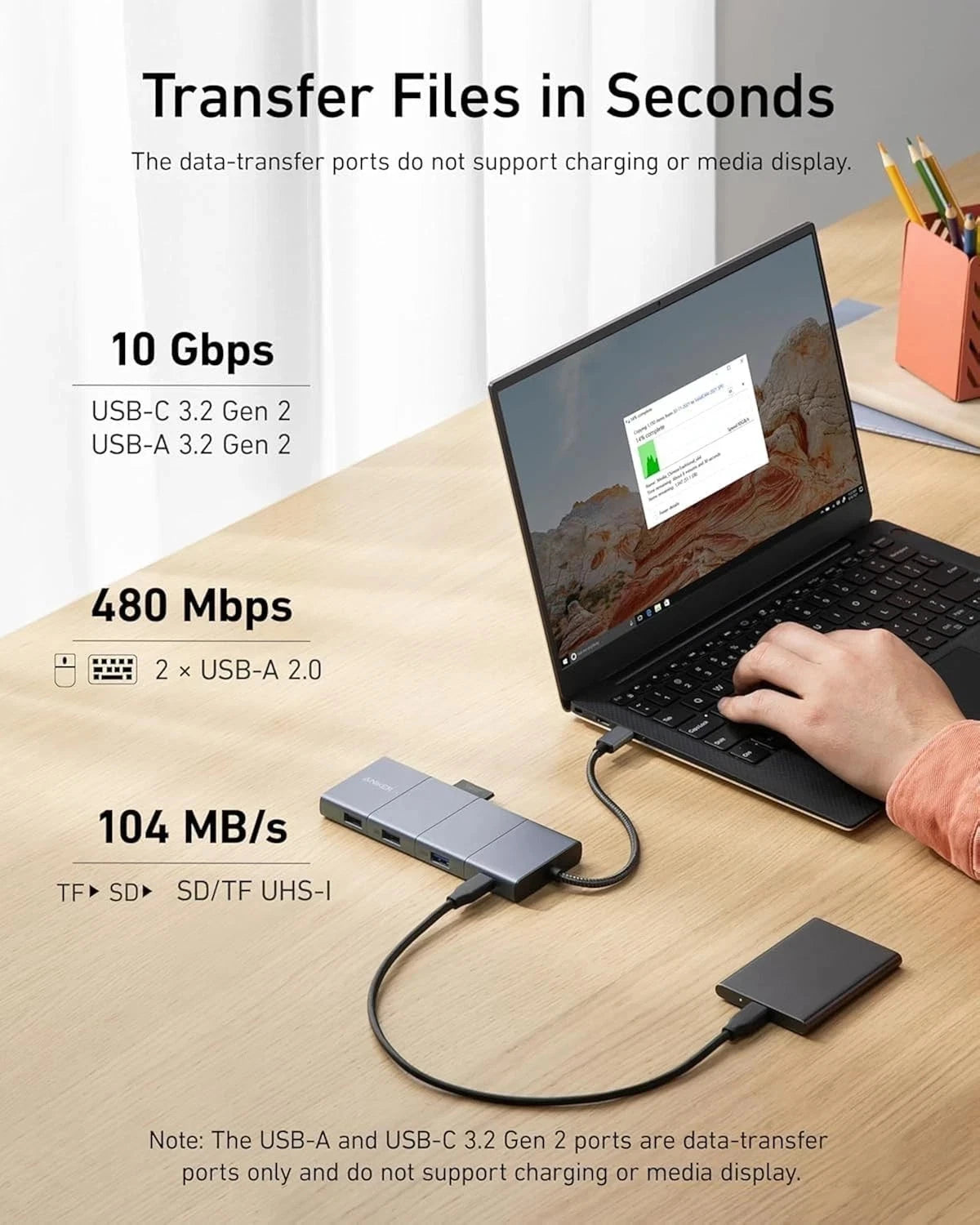 Anker USB C Hub, 11-In-1 Docking Station Dual Monitor, 10 Gbps USB-C and USB-A D