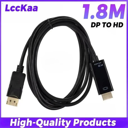 1.8M 4K Display Port DP To HDMI Male Cable Adapter Converter DisplayPort 4K*2K