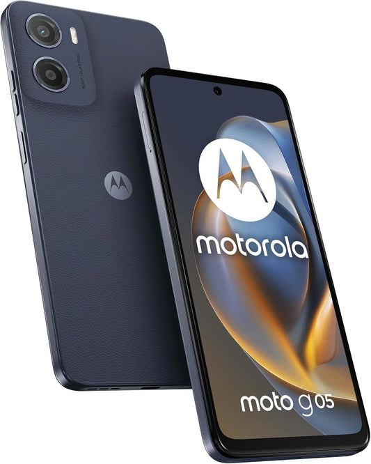 Motorola Moto G05 - 64GB, 4GB RAM, 6.67" - Denim Blue + NEW HS-M905BT Earphones