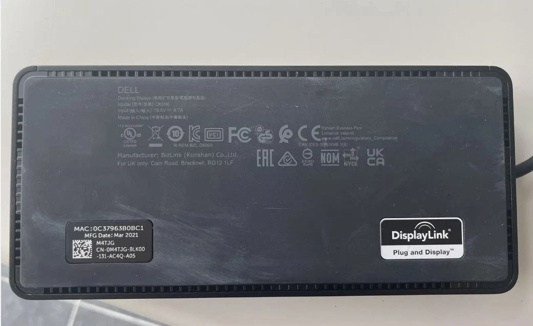Dell Universal Dock - D6000 USB-A/-C docking station 130w