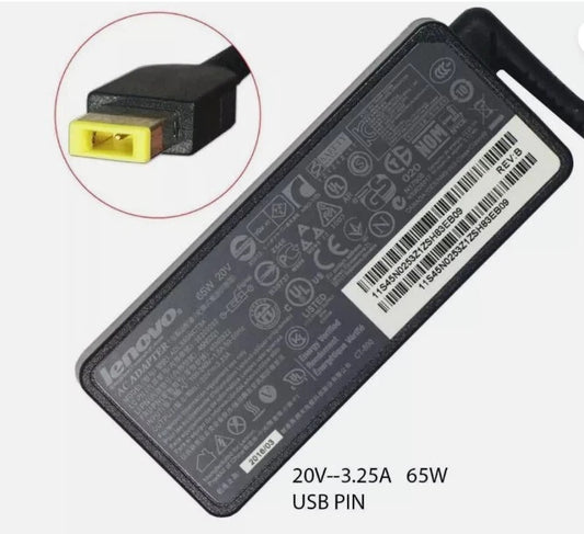 NEW Original Lenovo Charger 20V - 3.25A - 65W Rectangle Tip