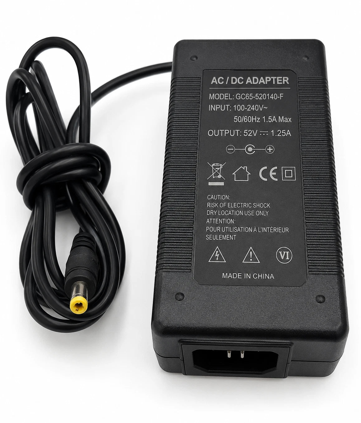 GC65-520140-F 52V 1.25A Power Supply For E-Bikes / Scooters